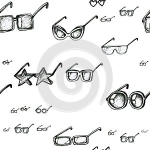 Seamless pattern with sunglasses