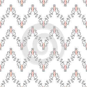 Seamless pattern of swirl ornament. Seamless abstract floral pat