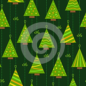 Seamless Pattern Texture Background with christmas trees patches
