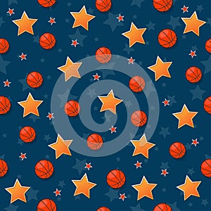 The seamless pattern on the basketball theme.