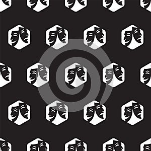 Seamless pattern with theatrical masks