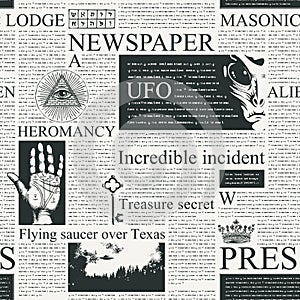 Seamless pattern on the theme of Newspapers