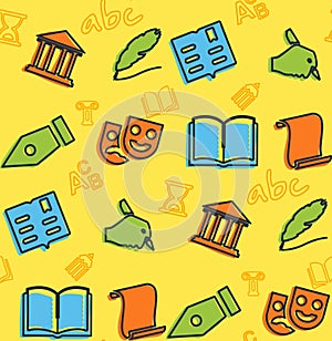 Seamless pattern on the theme of school and education