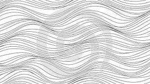 Seamless Pattern of Thin Gray Wavy Lines on White Background abstract wave
