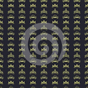 Seamless pattern of tiaras, crowns. Vector stock illustration eps 10.