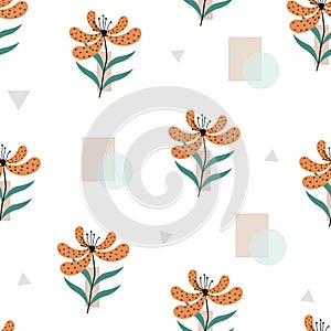 Seamless pattern with tiger orchid