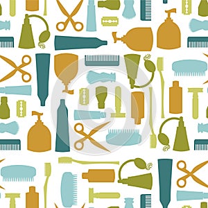 Seamless pattern with toiletries