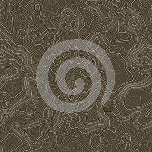 Seamless pattern. Topographic map background with space for copy Seamless texture. Line topography map contour