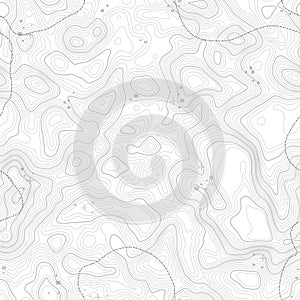 Seamless pattern. Topographic map background with space for copy Seamless texture. Line topography map contour