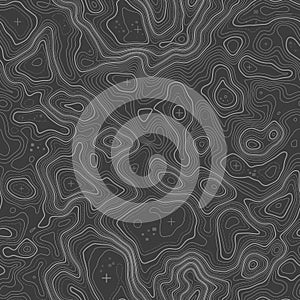 Seamless pattern. Topographic map background with space for copy Seamless texture. Line topography map contour