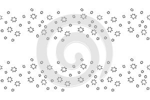 Seamless pattern with tracks clusters lines of contour stars on a white background. Vector simple texture of the night sky, space