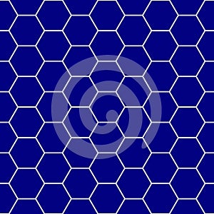 Seamless pattern with tradicional hexagonal tiles style in 2 colors