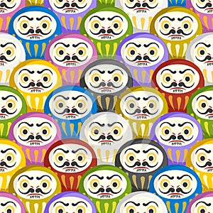 Seamless pattern of japanese Daruma dolls.