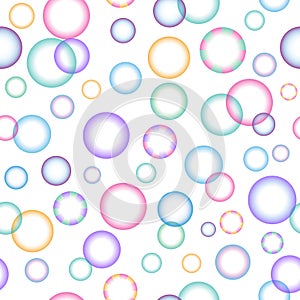 Seamless pattern with translucent gradient balls