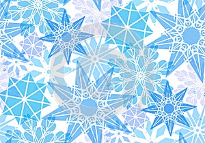 Seamless pattern with transparent snowflakes