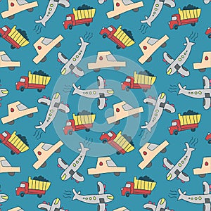 Seamless pattern transport. seamless pattern with transport icons