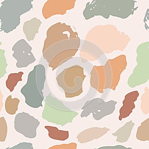 Seamless Pattern with Trendy Muted Coloured Spots. Trendy Home Interior or Textile Design