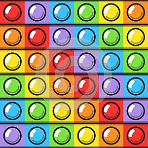 Seamless pattern of trendy pop it fidgets