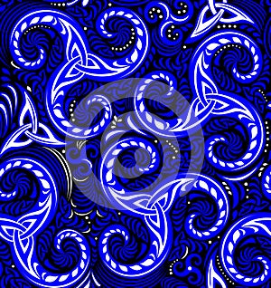 Seamless pattern with trickle on a blue background.