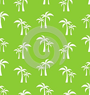 Seamless Pattern with Tropical Palm Trees