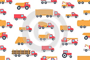 Seamless pattern with Trucks