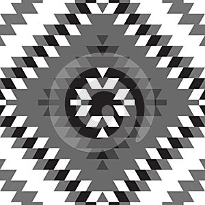 Seamless pattern Turkish carpet white gray black. Patchwork mosaic oriental kilim rug with traditional folk geometric ornament. Tr