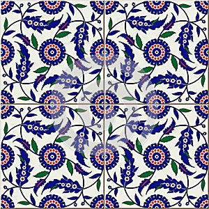 Seamless pattern . Turkish, Moroccan, Portuguese tiles, Azulejo, ornaments. Islamic Art.