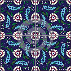 Seamless pattern . Turkish, Moroccan, Portuguese tiles, Azulejo, ornaments. Islamic Art.