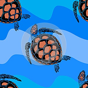 Seamless pattern from turtles