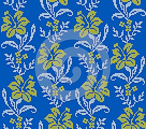 Seamless pattern of Ukrainian floral ornament in ethnic style, identity, vyshyvanka, embroidery