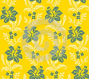 Seamless pattern of Ukrainian floral ornament in ethnic style, identity, vyshyvanka, embroidery