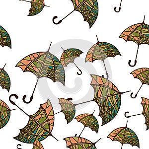 Seamless pattern with umbrellas