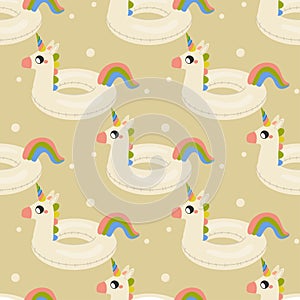 seamless pattern, unicorn shaped unicorn baby inflatable swim lap