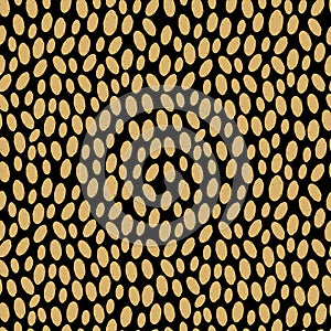 Seamless pattern with unpeeled potatoes, on black background trend of the season. Can be used for Gift wrap fabrics, wallpapers,