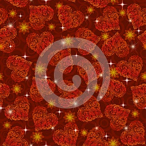 Seamless Pattern, Valentine Hearts