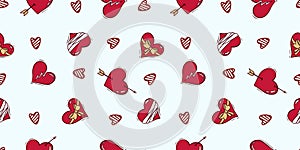 Seamless pattern for Valentine\'s Day with heart