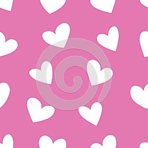 Seamless pattern Valentine`s day hearts vector illustration