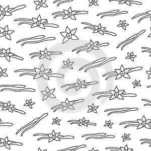 Seamless pattern with vanilla.