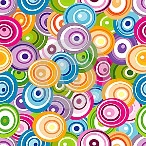 Seamless pattern with varicolored circles photo
