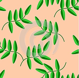 Seamless pattern vector of beautiful green leaves