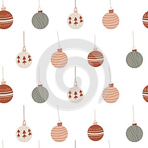 Seamless pattern of vector holiday Christmas decorations