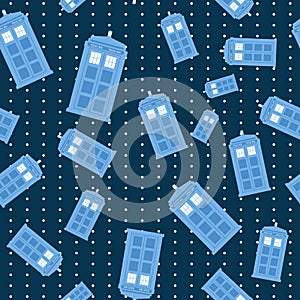 Seamless pattern vector illustration of british police box