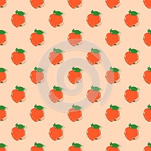 Seamless pattern vector illustration red apple on light