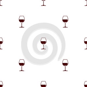 Seamless pattern vector minimalist background with wineglass red wine