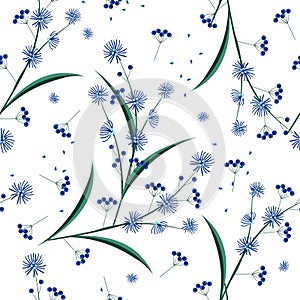 Seamless pattern in vector modern  Minimal line and geometric flowers blowing in the wind design for fashion,fabric,web,wallpaper
