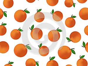 Seamless pattern vector orange fruit