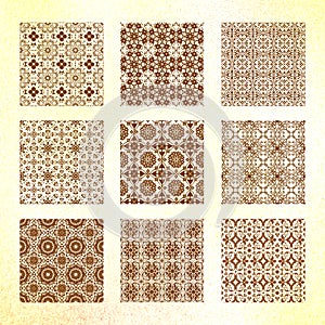 Seamless Pattern Vector Ornament Chinese New Year Oriental Arabian Vintage Pack A for Background Wallpaper Decoration