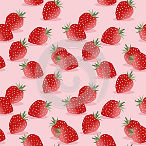Seamless pattern vector of strawberry .