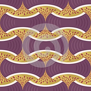 Seamless pattern in vector stylization of purple figs