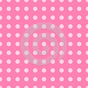 Seamless pattern vector with white polka dots on pink color background For desktop wallpaper, web design, cards, invitations,